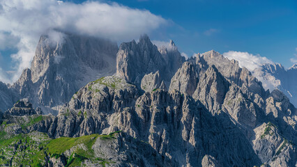 Monte cristallo seen from Rifugio Auronzo, Auronzo Hut, Alto Adige, Italy