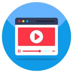 Wall Mural - Flat design icon of web video 