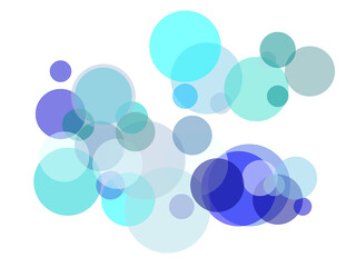 Wall Mural - Abstract blue circles overlay with transparent PNG background