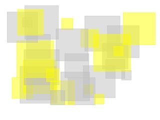 Wall Mural - Abstract gray yellow squares overlay with transparent PNG backgr