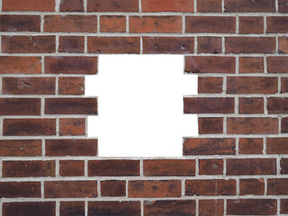 Poster - Red brick wall with hole transparent PNG