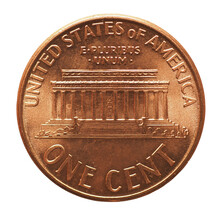 1 Cent Coin, Reverse Showing Lincoln Memorial, Currency Of The U
