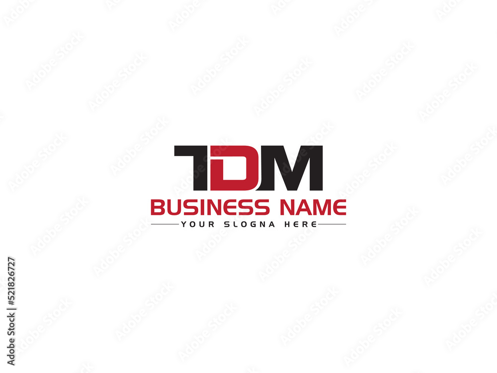 Letter TDM Logo Icon, Colorful TD t d m Logo Letter Vector Art With Red ...