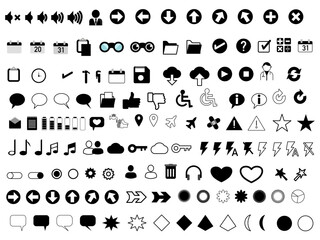 set of various icons where for various uses	