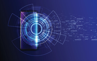Poster - smart phone technology, network connect vector illustration.