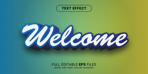 welcome 3d text effect. Editable text effect