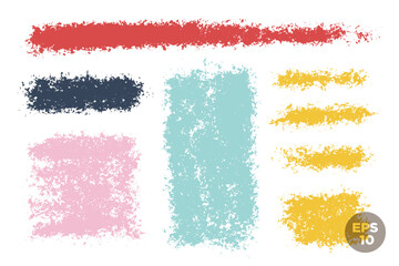 Poster - Colorful vector artistic brush strokes for backgrounds or underlines, highlights. Textured backgrounds rectangular shape set.