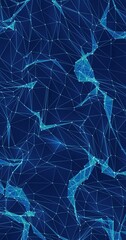Wall Mural - Abstract polygon wave made up of lines and dots moves. Technology and futuristic image. Seamless loop.
Vertical video.