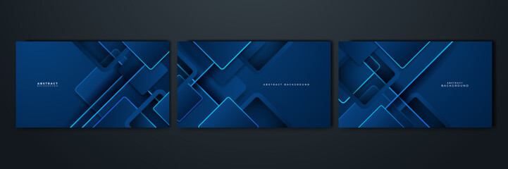 Abstract design with blue geometric background. Blue banner background. Vector abstract graphic design banner pattern background template.