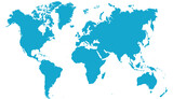 Fototapeta Mapy - World map. Color vector modern. Silhouette map.	