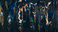 Neon Noise Background. Digital Glitch. Futuristic Distortion. Defocused Blue Red Green Color Flare Artifacts Defect On Dark Black Illustration Abstract Texture.