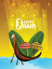 Wall Mural - Happy onam kerala festival celebration background