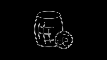 Poster - White line Voice assistant icon isolated on black background. Voice control user interface smart speaker. 4K Video motion graphic animation