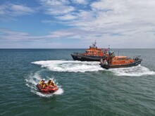 RNLI Humber Lifeboat / Bridlington Lifeboat / Withernsea Lifeboat On Manoeuvres