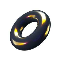 Poster - 3d render primitive. Iridescent sphere, torus, cone, cube, tube. Glossy geometric shape. PNG