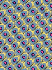 Aufkleber - Orthographic projection of rounded multicolored rectangles. Contemporary art. 3d rendering digital illustration