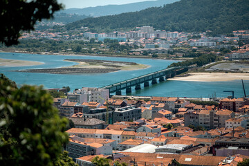 Poster - View of the Lima river and bridge in Viana do Castelo, Portugal.