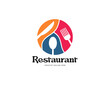 Restaurant logo with fork knife and spoon illustration
