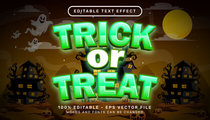 Poster - trick or treat 3d text effect and editable text effect