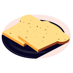 Canvas Print - bread toast in dish