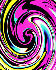 Wall Mural - abstract neon rainbow colorful marble swirl glitch background