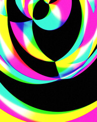 Wall Mural - abstract neon rainbow colorful wavy geometric glitch background
