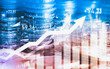 Leinwandbild Motiv Finance and money technology background concept of business prosperity and asset management . Creative graphic show economy and financial growth by investment in valuable asset to gain wealth profit .