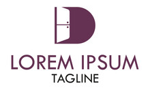 Purple Color Initial Letter D Door Logo Design