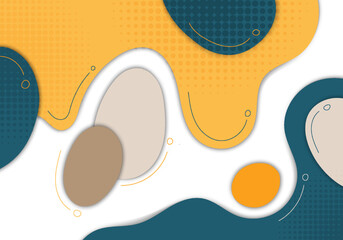 Poster - abstract colorful template design decorative artwork with free hand shape style. overlapping templat