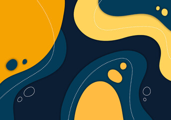 Poster - abstract colorful doodle liquid design with free shape minimal template. overlapping with simple col