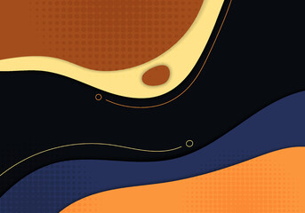 Poster - abstract concept colors design decorative artwork. overlapping style with minimal dots halftone styl