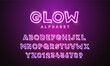 © Pedro - Neon alphabet with numbers and letters in pink purple led. Bright glow Vector font that can be used for concepts like night life, clubs, sex and erotic, glamorous and other trendy events
