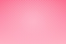 Pink Pop Art Background With Halftone Dots In Retro Comic Style. Vector Illustration.