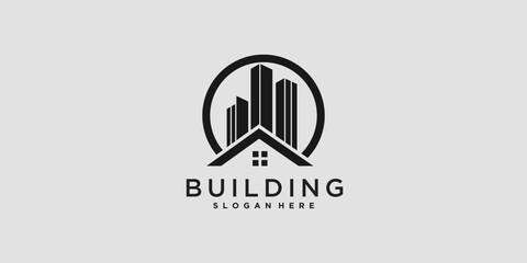 Wall Mural - Building logo design template for construction with modern style concept