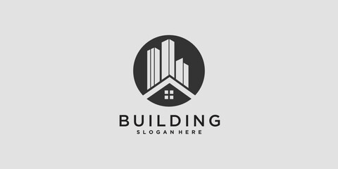 Wall Mural - Building logo design template for construction with modern style concept