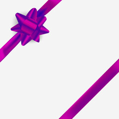 Aufkleber - Purple ribbon and bow on white box