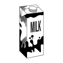 Canvas Print - milk box dairy product