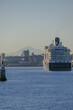 Holland America HAL cruiseship cruise ship liner Koningsdam arrival into Vancouver port, Canada from Alaska cruise	