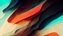 4K Abstract Colorful Wallpaper. Ideal For Background, Backdrop Or Web Banner. IOS Wallpapers Look. Colorful Shapes With Texture. Orange And Teal Colors.