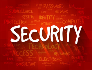 Poster - Security word cloud concept for presentations and reports