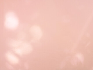 abstract leaves shadow blurred background on pink wall texture for background and wallpaper, pink sh