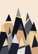 abstract mountains and autumn trees made with triangles. Vector geometric illustration fot template