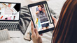 © Art_Photo - Portrait of woman relax use technology of tablet computer for fashion online shopping.Young girl enjoy shopping time summer sale and buy something purchases at home.online shopping concept