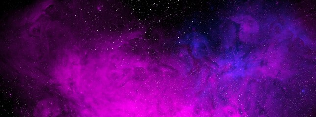 Cosmic background with a blue and pink nebula and stars. Space background with realistic nebula and shining stars. Abstract scientific background with nebulae and stars in space. 