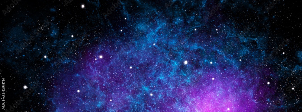 Cosmic background with a blue and pink nebula and stars. Space ...