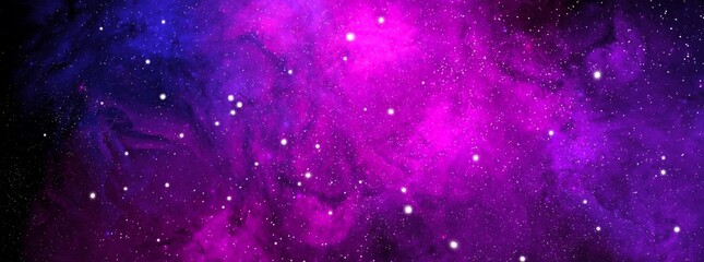 Wall Mural - Cosmic background with a blue and pink nebula and stars. Space background with realistic nebula and shining stars. Abstract scientific background with nebulae and stars in space. 