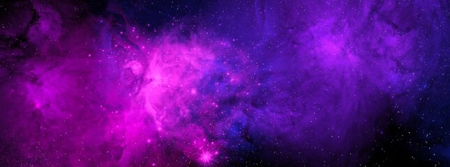 Wall Mural - Cosmic background with a blue and pink nebula and stars. Space background with realistic nebula and shining stars. Abstract scientific background with nebulae and stars in space. 
