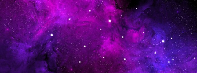 Wall Mural - Cosmic background with a blue and pink nebula and stars. Space background with realistic nebula and shining stars. Abstract scientific background with nebulae and stars in space. 