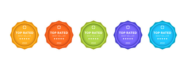 Poster - modern business certification badge design. round shape logo template. vector illustration.