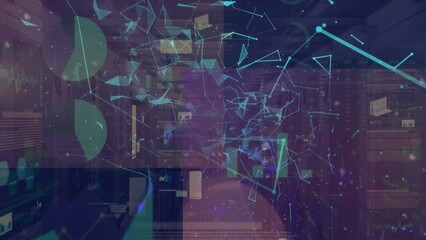 Poster - Animation of network of connections, data and graphs over servers
